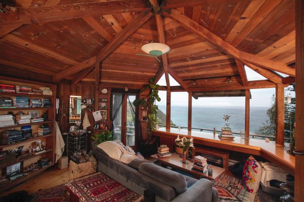 Interior, Living room, Water, Wooden Beams, Wooden Ceilings, Wood Texture Flooring, Wooden Walls