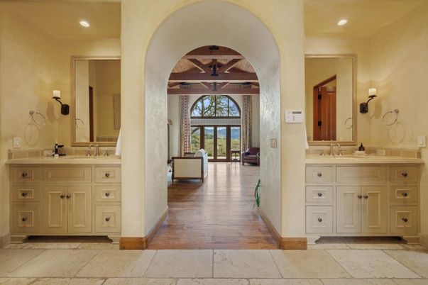 Bathroom, Interior, Recessed Lighting, Wood Texture Flooring