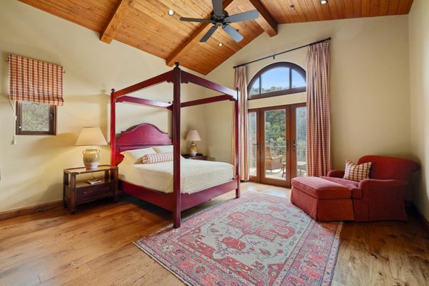 Bedroom, Interior, Recessed Lighting, Wooden Beams, Wooden Ceilings, Wood Texture Flooring