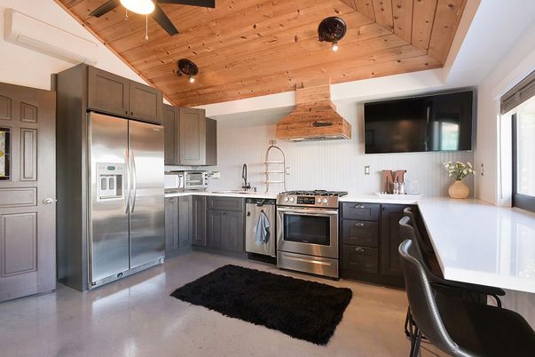 Interior, Kitchen, Stainless Steel Appliances, Wooden Ceilings