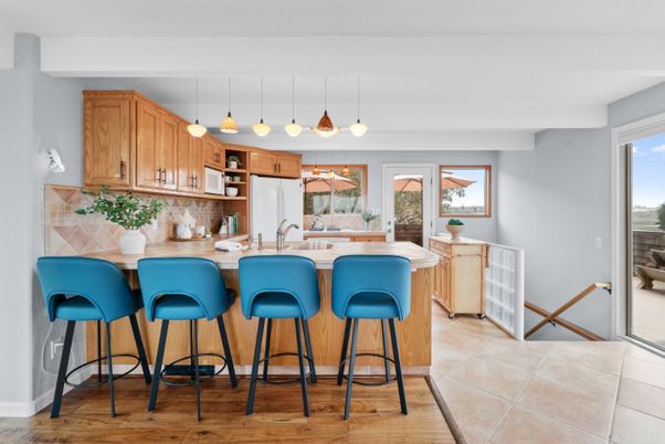 Interior, Kitchen, Pendant Lights, Wood Texture Flooring