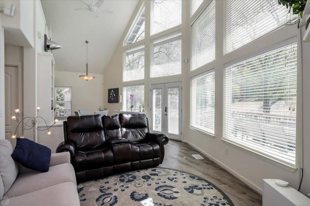 Dining room, Interior, Living room, Pendant Lights, Wood Texture Flooring