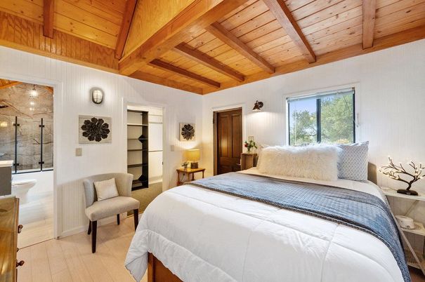 Bedroom, Interior, Wooden Beams, Wooden Ceilings, Wood Texture Flooring