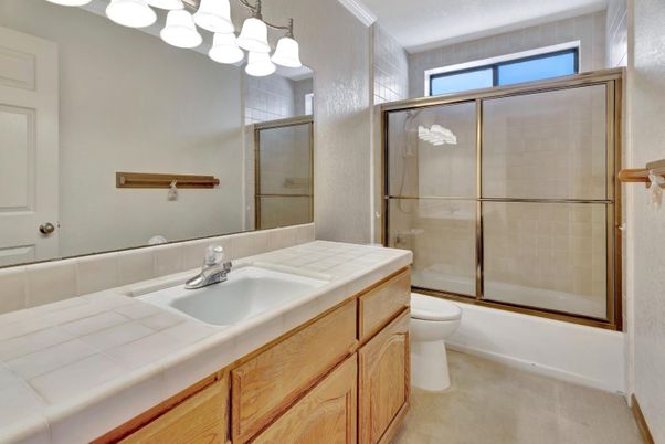 Bathroom, Glass Shower, Interior, Tile Countertops