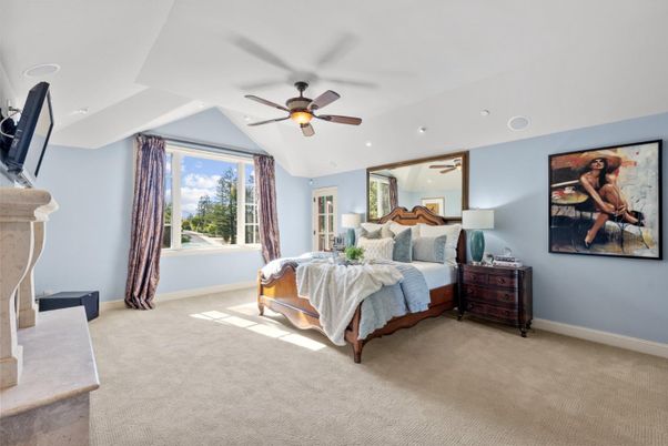 Bedroom, Fireplace, Interior, Recessed Lighting