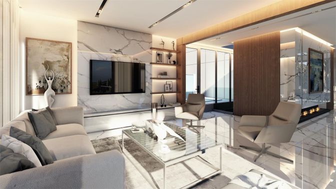 Fireplace, Interior, Living room, Marble Walls