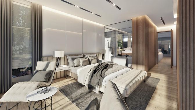 Bedroom, Interior, Wood Texture Flooring