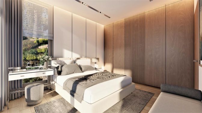 Bedroom, Interior, Wood Texture Flooring