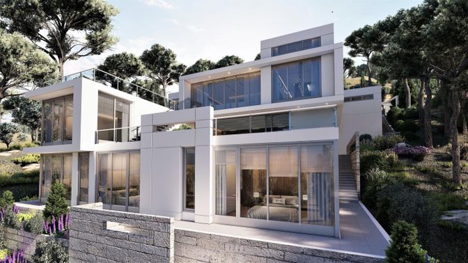 Exterior, Facade, Modern