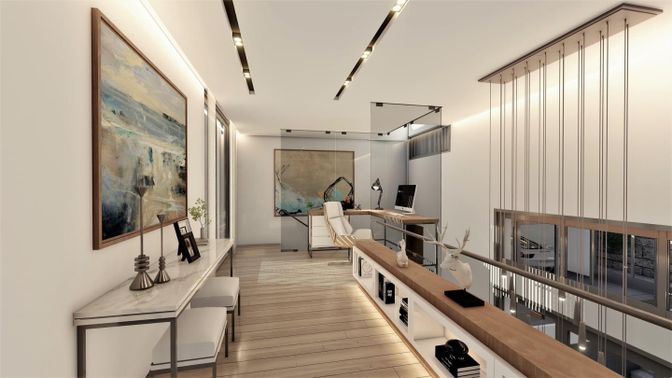 Home Office, Interior, Wood Texture Flooring