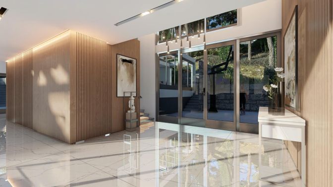 Interior, Marble, Recessed Lighting