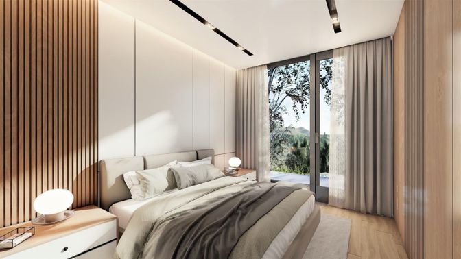 Bedroom, Interior, Wood Texture Flooring