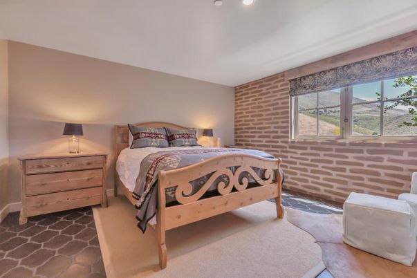 Bedroom, Interior, Recessed Lighting, Stone Walls