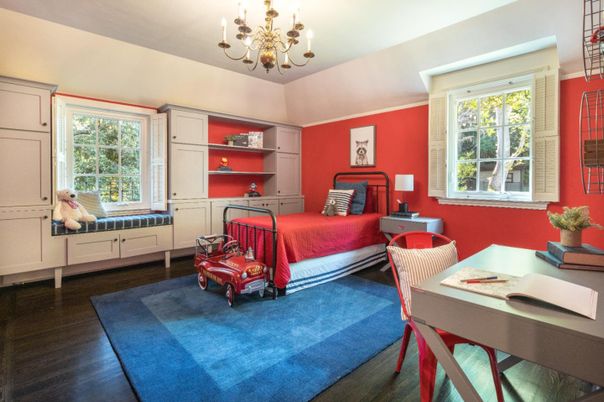 Bedroom, Chandelier, Interior, Wood Texture Flooring