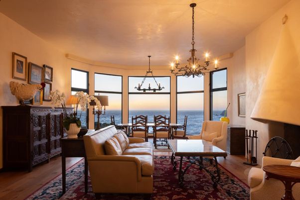 Chandelier, Dining room, Fireplace, Interior, Living room, Water, Wood Texture Flooring