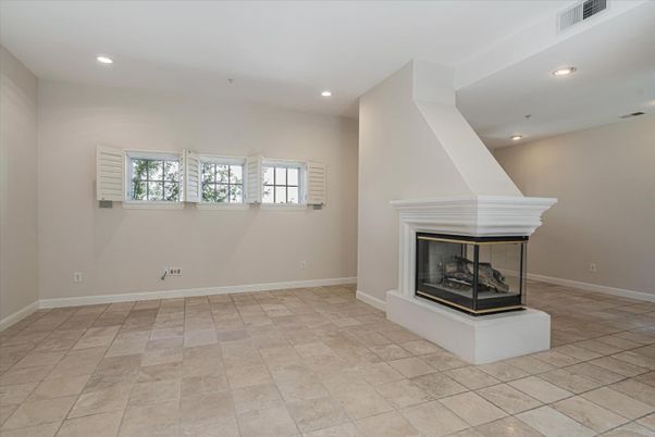Empty room, Fireplace, Interior, Recessed Lighting