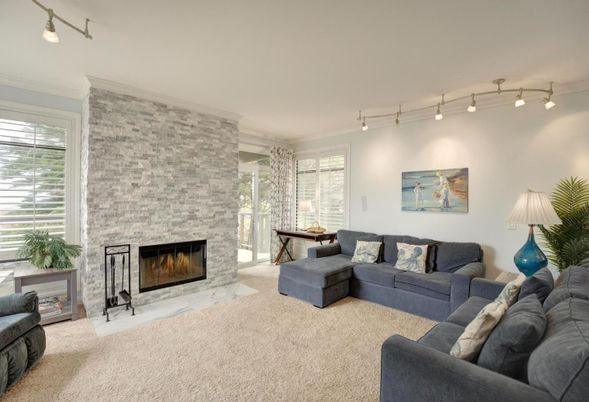 Fireplace, Interior, Living room, Stone Walls