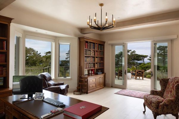 Chandelier, Home Office, Interior, Wood Texture Flooring