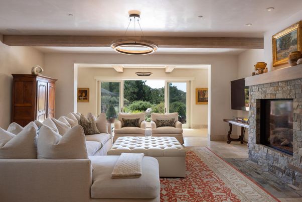 Fireplace, Interior, Living room, Pendant Lights, Recessed Lighting