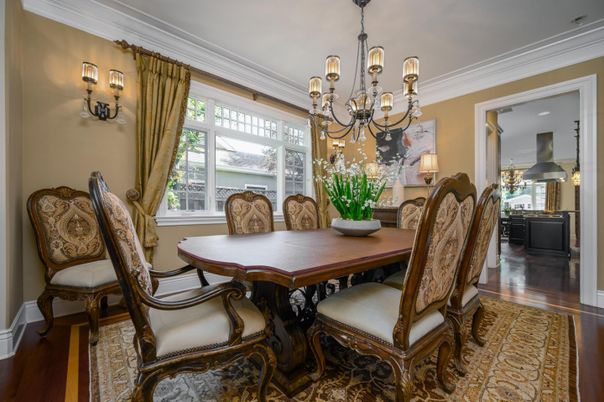 Chandelier, Dining room, Interior, Wood Texture Flooring