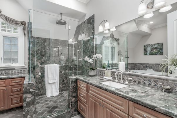 Bathroom, Dual Sink Vanities, Glass Shower, Interior