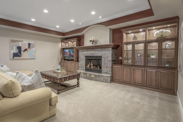 Fireplace, Interior, Living room, Recessed Lighting