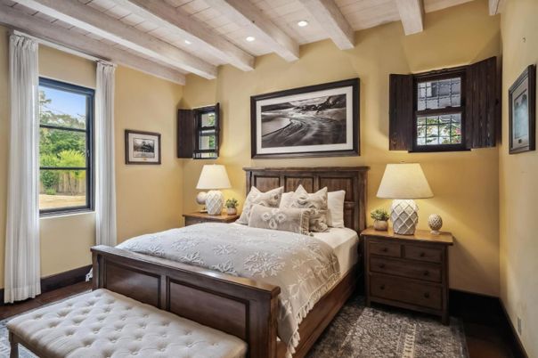 Bedroom, Interior, Recessed Lighting, Wooden Beams, Wooden Ceilings