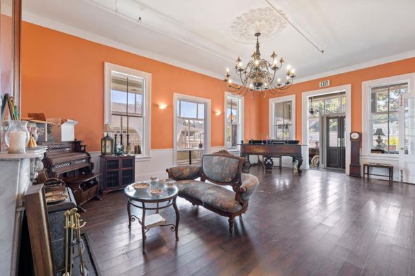 Chandelier, Interior, Living room, Piano, Wood Texture Flooring