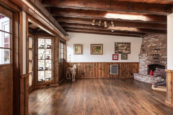 Fireplace, Interior, Stone Walls, Wooden Beams, Wooden Ceilings, Wood Texture Flooring