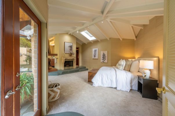 Bedroom, Fireplace, Interior