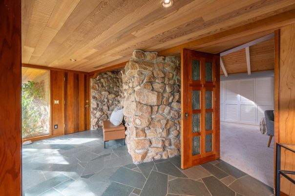 Interior, Recessed Lighting, Stone Walls, Wooden Beams, Wooden Ceilings