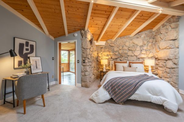 Bedroom, Interior, Stone Walls, Wooden Beams, Wooden Ceilings