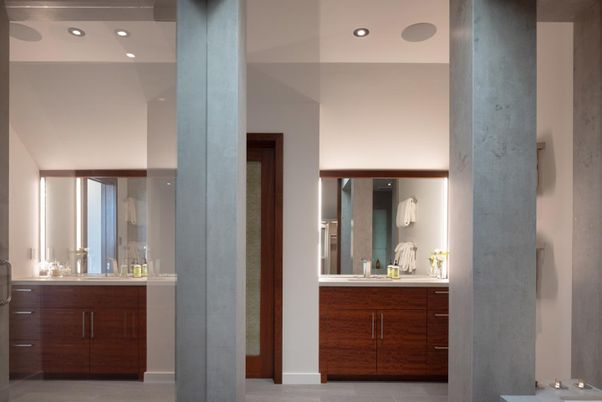 Bathroom, Interior, Recessed Lighting