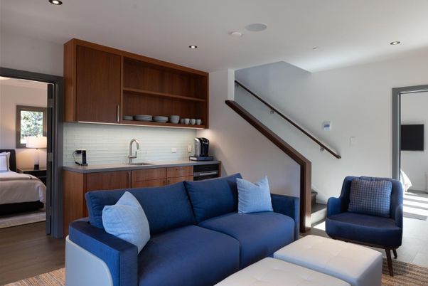 Bedroom, Interior, Living room, Recessed Lighting, Wood Texture Flooring