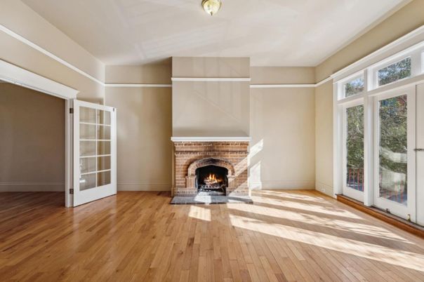Empty room, Fireplace, Interior, Wood Texture Flooring