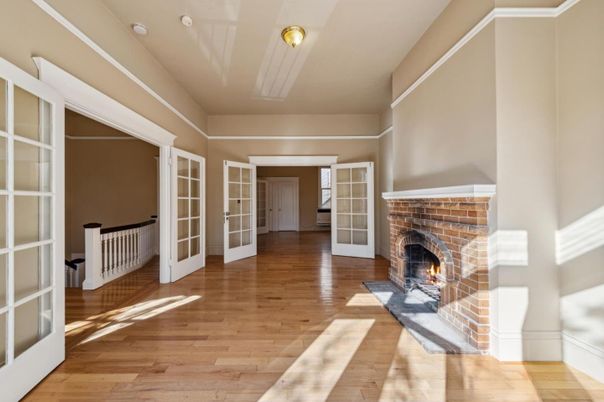 Empty room, Fireplace, Interior, Wood Texture Flooring