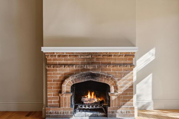 Fireplace, Interior, Wood Texture Flooring