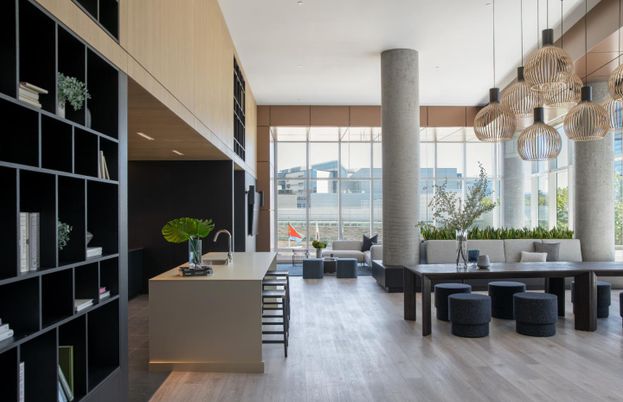 Dining room, Interior, Kitchen, Living room, Pendant Lights, Recessed Lighting, Wood Texture Flooring