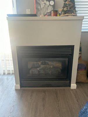 Fireplace, Interior, Wood Texture Flooring