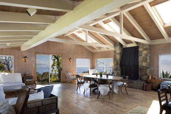 Dining room, Fireplace, Interior, Living room, Wooden Beams, Wooden Ceilings, Wood Texture Flooring, Wooden Walls