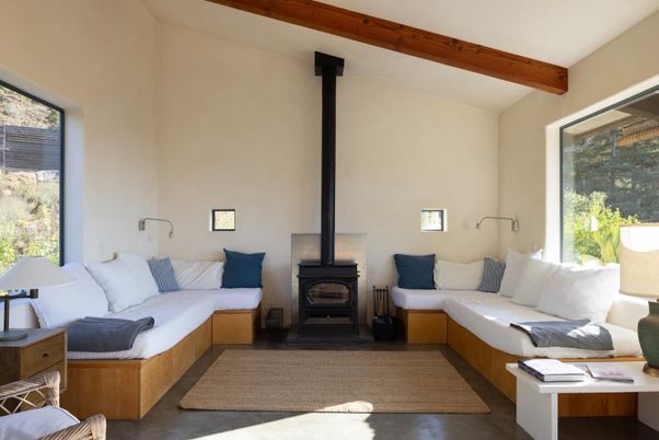 Fireplace, Interior, Living room, Wooden Beams