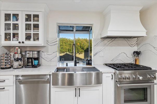 Interior, Kitchen, Marble Walls, Stainless Steel Appliances