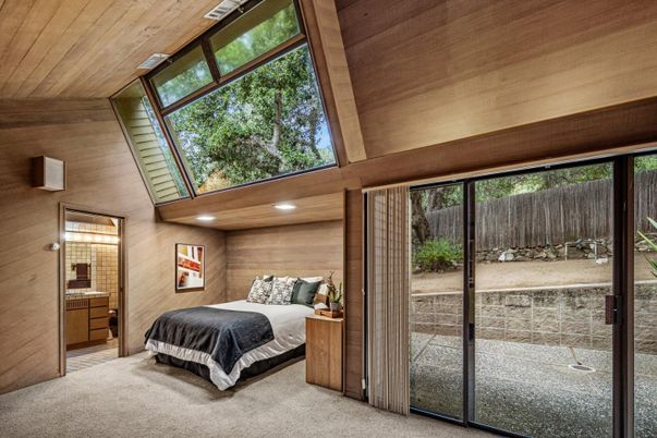 Bathroom, Bedroom, Interior, Recessed Lighting, Wooden Ceilings, Wooden Walls