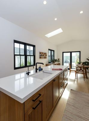 Dining room, Interior, Kitchen, Recessed Lighting, Wood Texture Flooring