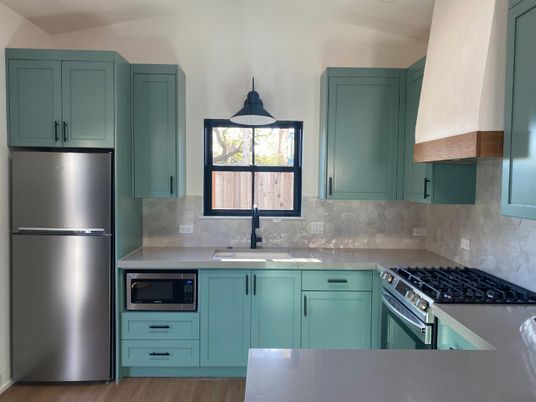 Interior, Kitchen, Stainless Steel Appliances, Wood Texture Flooring