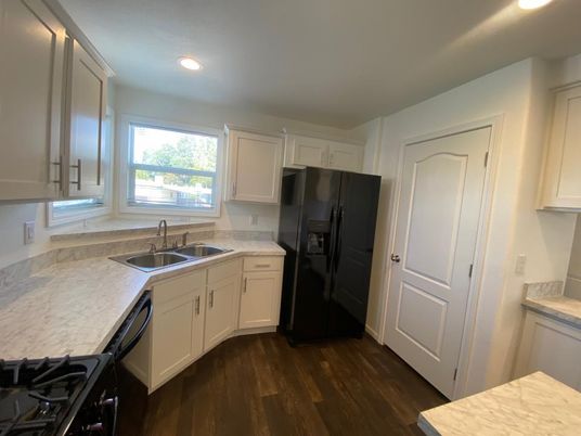 Interior, Kitchen, Recessed Lighting, Wood Texture Flooring