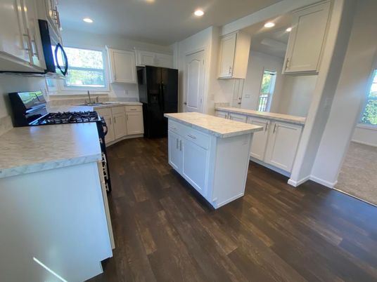 Interior, Kitchen, Recessed Lighting, Wood Texture Flooring