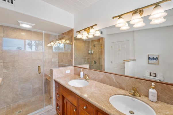 Bathroom, Dual Sink Vanities, Glass Shower, Interior