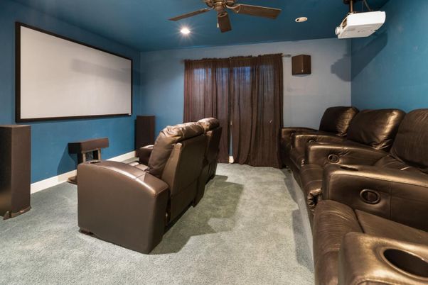 Home Theatre Room, Interior, Projection Screen, Recessed Lighting, Theatre Room
