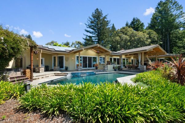 Exterior, Pool, Solar Panels